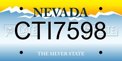 CTI7598 Nevada License Plate