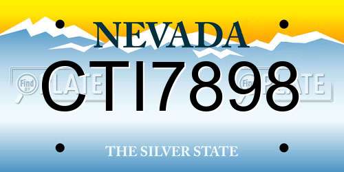 CTI7898 Nevada License Plate