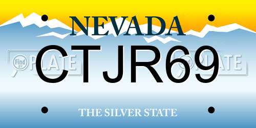CTJR69 Nevada License Plate