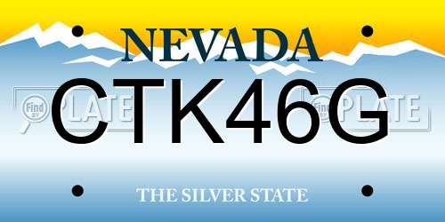 CTK46G Nevada License Plate