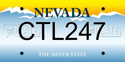 CTL247 Nevada License Plate