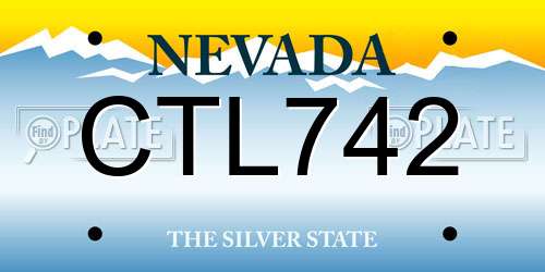 CTL742 Nevada License Plate