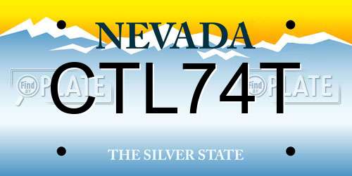 CTL74T Nevada License Plate