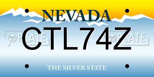 CTL74Z Nevada License Plate