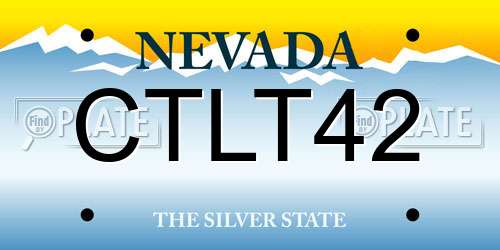 CTLT42 Nevada License Plate