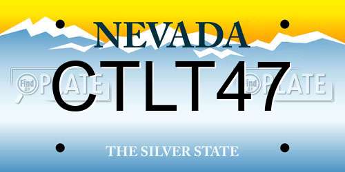 CTLT47 Nevada License Plate