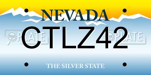 CTLZ42 Nevada License Plate