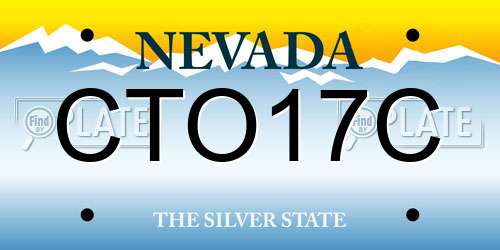 CTO17C Nevada License Plate
