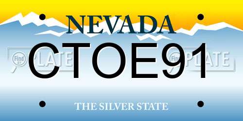 CTOE91 Nevada License Plate