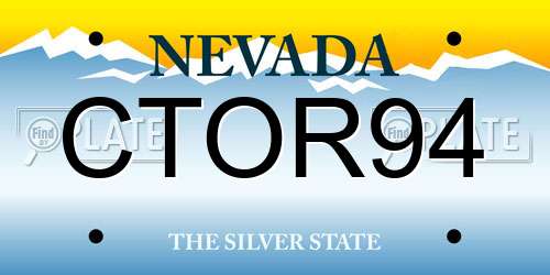 CTOR94 Nevada License Plate