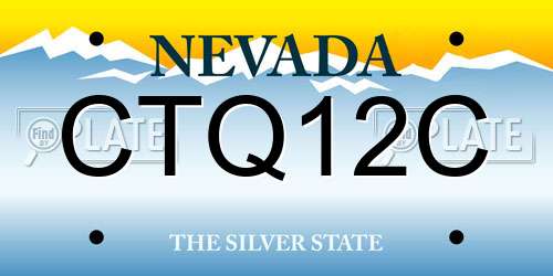 CTQ12C Nevada License Plate