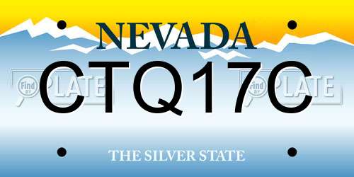 CTQ17C Nevada License Plate