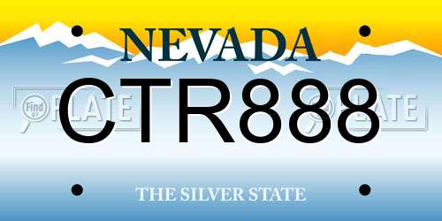 CTR888 Nevada License Plate
