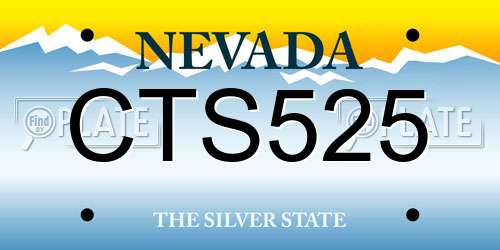 CTS525 Nevada License Plate