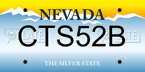 CTS52B Nevada License Plate