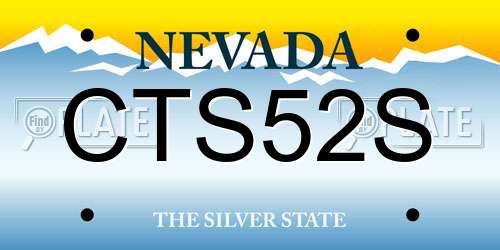 CTS52S Nevada License Plate