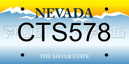 CTS578 Nevada License Plate