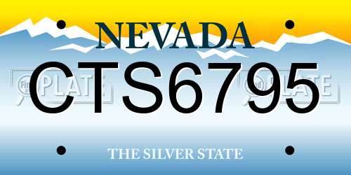 CTS6795 Nevada License Plate