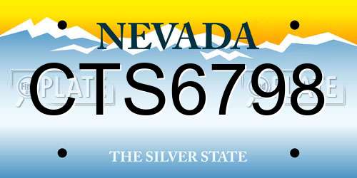 CTS6798 Nevada License Plate