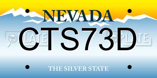 CTS73D Nevada License Plate