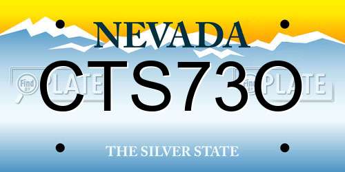 CTS73O Nevada License Plate