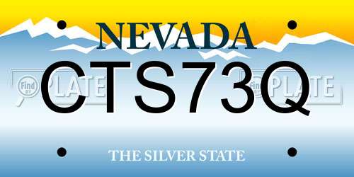 CTS73Q Nevada License Plate
