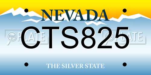 CTS825 Nevada License Plate