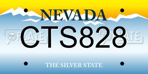 CTS828 Nevada License Plate