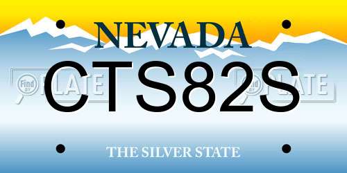 CTS82S Nevada License Plate