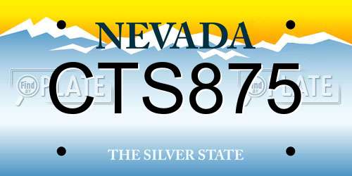 CTS875 Nevada License Plate