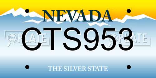 CTS953 Nevada License Plate