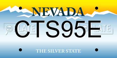 CTS95E Nevada License Plate