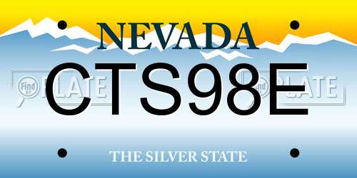 CTS98E Nevada License Plate