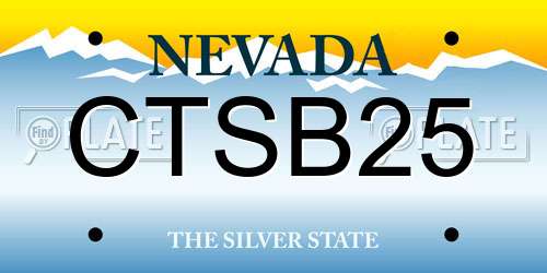 CTSB25 Nevada License Plate