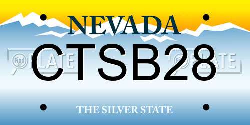 CTSB28 Nevada License Plate