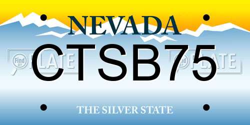 CTSB75 Nevada License Plate