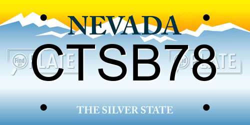 CTSB78 Nevada License Plate