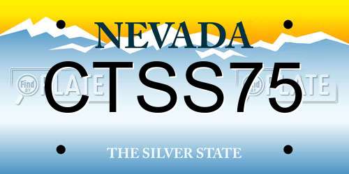 CTSS75 Nevada License Plate