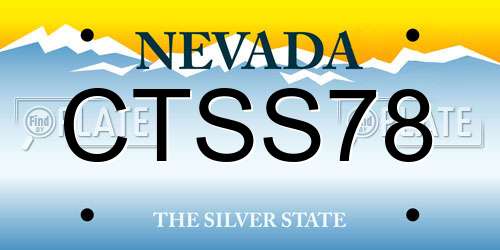 CTSS78 Nevada License Plate