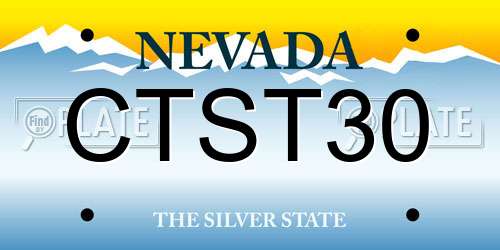 CTST30 Nevada License Plate