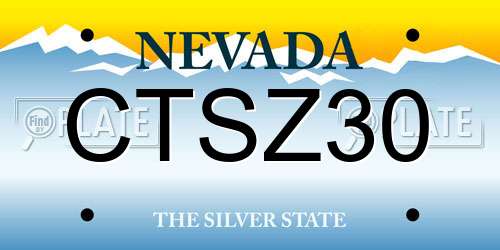 CTSZ30 Nevada License Plate