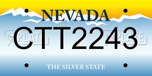 CTT2243 Nevada License Plate