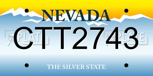 CTT2743 Nevada License Plate