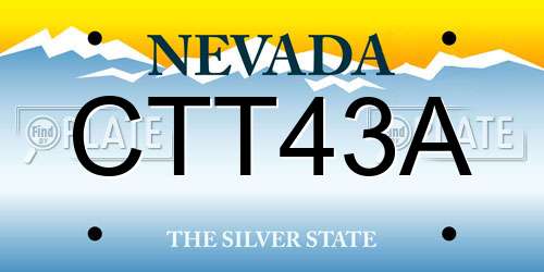 CTT43A Nevada License Plate