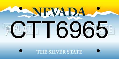 CTT6965 Nevada License Plate