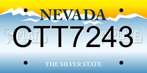 CTT7243 Nevada License Plate
