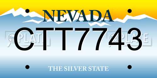 CTT7743 Nevada License Plate