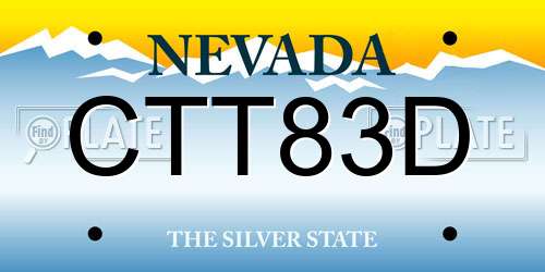 CTT83D Nevada License Plate