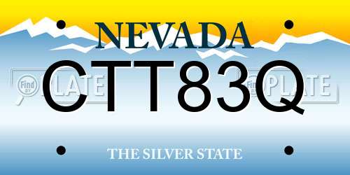 CTT83Q Nevada License Plate