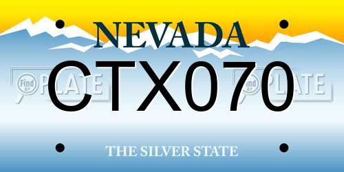 CTX070 Nevada License Plate